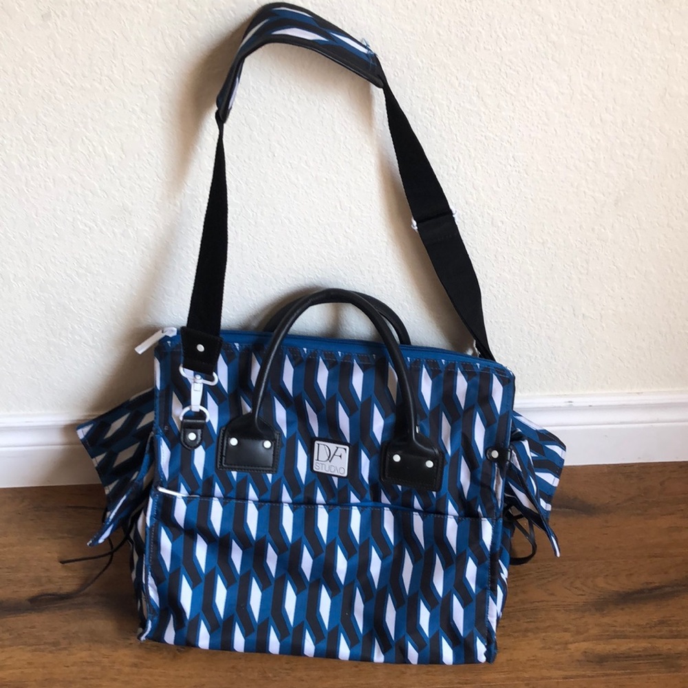 DVF Diane von Furstenberg Weekender Large travel luggage tote carry-on bag - Picture 2 of 6